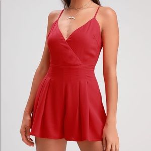 Lulu’s Red Romper Dress XS new